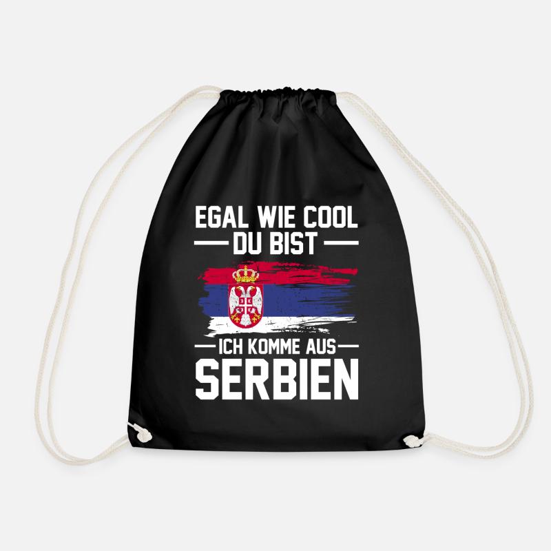 Serbische Flagge Serbe Serbin Serben Serbien - Turnbeutel - Schwarz