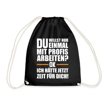 Bauleiter Spruch | Handwerker Bauarbeiter - Turnbeutel - Schwarz - Vorne