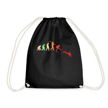 Tauchen Taucher Retro Vintage Evolution - Turnbeutel - Schwarz - Vorne