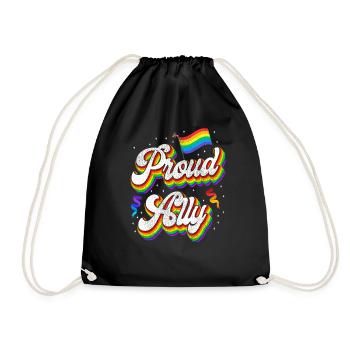 LGBT Pride Proud Ally Rainbow Flag - Turnbeutel - Schwarz - Vorne