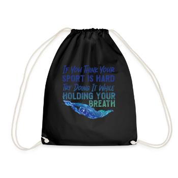 Swimmer Swim Holding Your Breath - Turnbeutel - Schwarz - Vorne