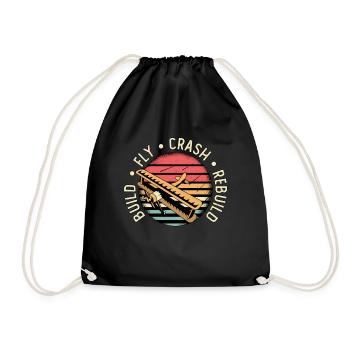 Model Airplane RC Model Airplane RC Airplane Gift - Drawstring Bag - black - Front
