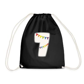 7 anniversaire 7 années numéro 7 fille arc-en-ciel - Sac de sport léger - noir - Devant