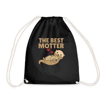 Best Motter Otter Worspiel für Mama süße Tiere - Turnbeutel - Schwarz - Vorne