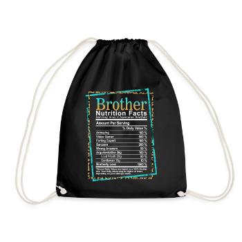 Faits nutritionnels frère, meilleur frère drôle - Sac de sport léger - noir - Devant