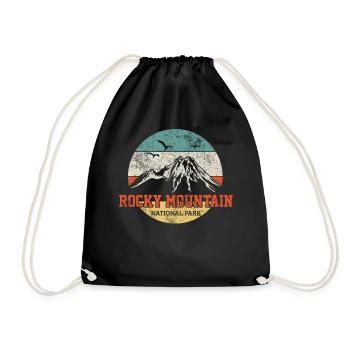 Rocky Mountain Wandern Vintage - Turnbeutel - Schwarz - Vorne