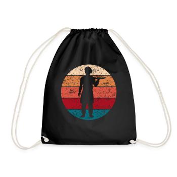 Pizzaiolo Pizzeria Cuisine Retro Vintage Cadeau - Sac de sport léger - noir - Devant