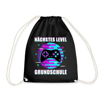 Gamer Zocker Einschulung Schulbeginn Schulkind - Turnbeutel - Schwarz - Vorne
