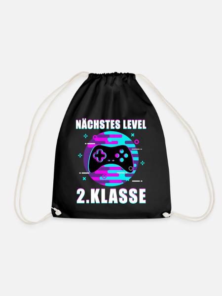 2. Klasse Gamer Zocker Spruch Schulbeginn Geschenk - Turnbeutel - Schwarz