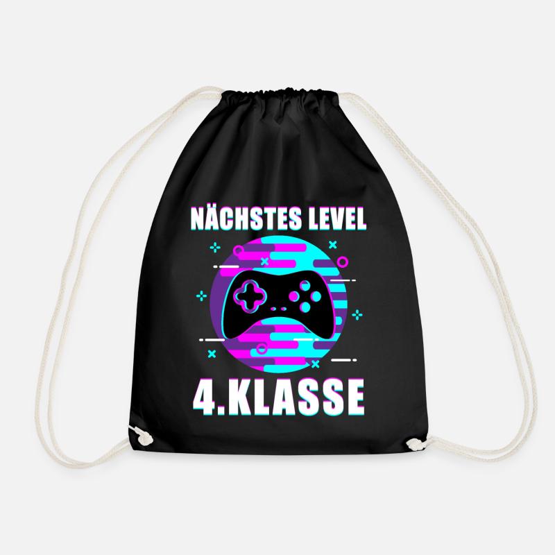 4. Klasse Gamer Zocker Spruch Schulbeginn Geschenk - Turnbeutel - Schwarz