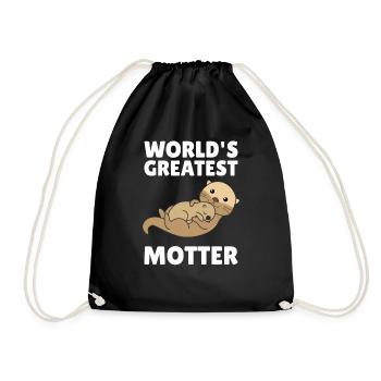 Best Motter Otter Worspiel für Mama süße Tiere - Turnbeutel - Schwarz - Vorne