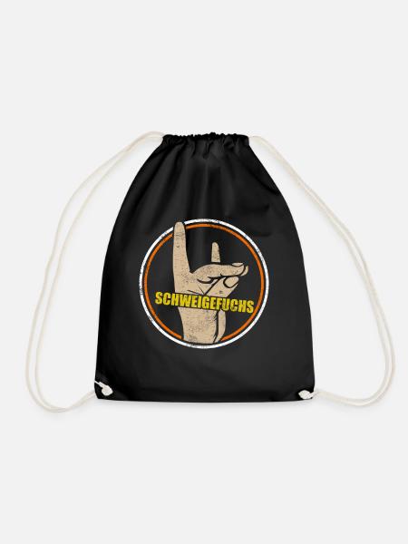 Schweigefuchs Lehrer Schule Retro Vintage - Turnbeutel - Schwarz
