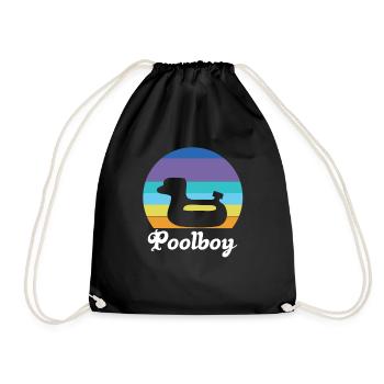 Poolboy Pool Bademeister Schwimmen - Turnbeutel - Schwarz - Vorne