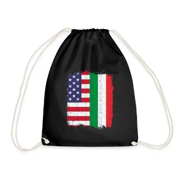 Italie Amérique Drapeau - Sac de sport léger - noir - Devant