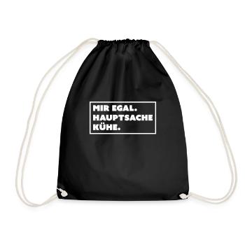 Kuh Spruch Design für Landwirt - Turnbeutel - Schwarz - Vorne