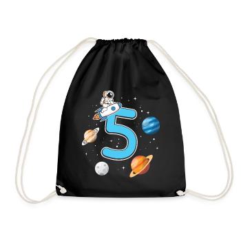 Birthday 5 years astronaut rocket 5th birthday boy - Turnbeutel - Schwarz - Vorne