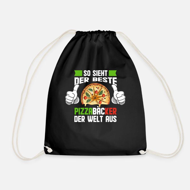 Weltbester Pizzabäcker Geschenkidee - Turnbeutel - Schwarz