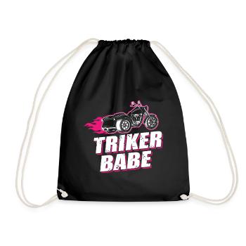 triker babe - Drawstring Bag - black - Front