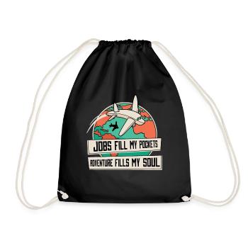 Travel Travel Traveler Travel agent - Drawstring Bag - black - Front
