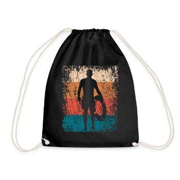 Maître nageur sauveteur retro cadeau - Sac de sport léger - noir - Devant