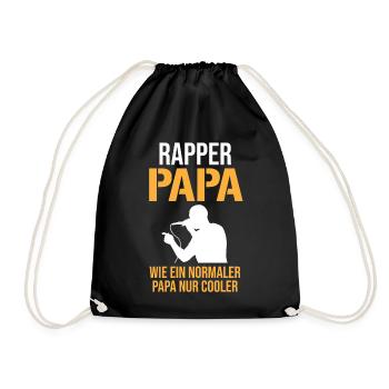 Rapper Papa Vater MC Hip Hop Rap Freestyle Battle - Turnbeutel - Schwarz - Vorne