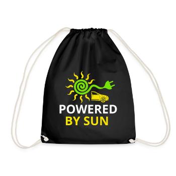 Car Solar Power Environmental Love Electric Car - Drawstring Bag - black - Front