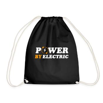 Electric Car Electric Car Electric Power Battery - Drawstring Bag - black - Front