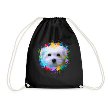 Malsains amoureux des animaux Chiens Eau Peinture Water Art - Sac de sport léger - noir - Devant