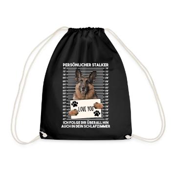 Shepherd Dog Personal Stalker Dog Owner - Drawstring Bag - black - Front
