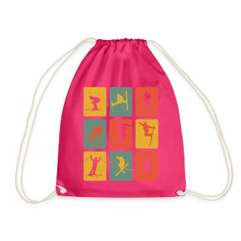 Retro Freeski Skifahrer Skifahren Vintage Ski - Sac de sport léger - fuchsia - Devant