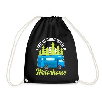 Camper Life is Good Motorhome Camping - Drawstring Bag - black - Front