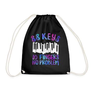 88 touches, 10 doigts, chemise sans problème, instrument - Sac de sport léger - noir - Devant