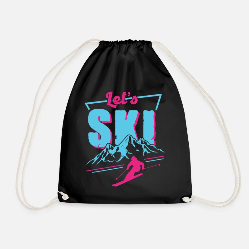 Retro Ski - Vintage 80s 90s Ski Outfit Ski Clothes - Turnbeutel - Schwarz
