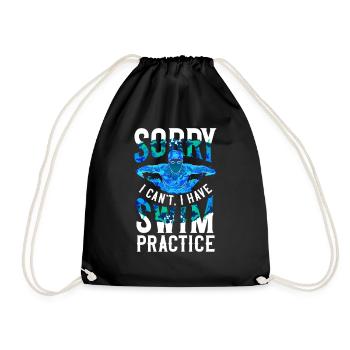 Swimmer Sorry Swim Practice - Drawstring Bag - black - Front