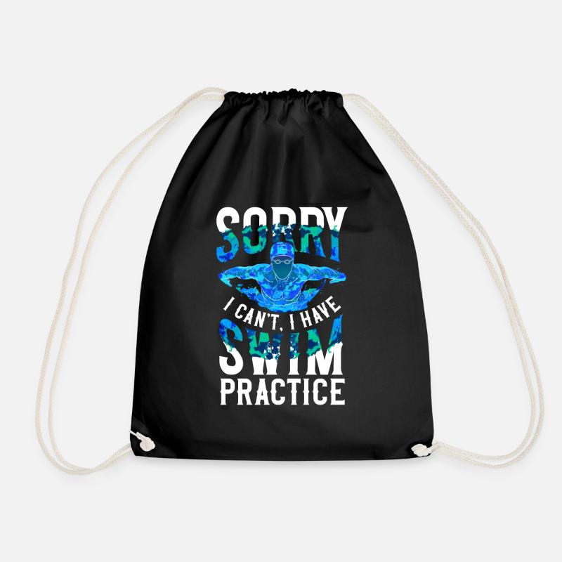 Swimmer Sorry Swim Practice - Turnbeutel - Schwarz