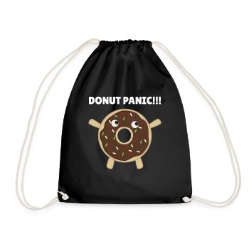 Donut Panic - lustiges Wortspiel mit Donuts - Turnbeutel - Schwarz - Vorne