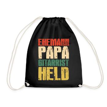 Ehemann Papa Gitarrist Held Gitarrenspieler Papa - Turnbeutel - Schwarz - Vorne