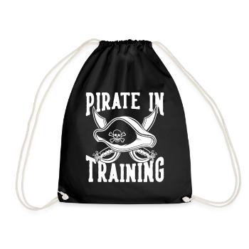 Pirate Skull Buoy Captain Fun Gift - Drawstring Bag - black - Front