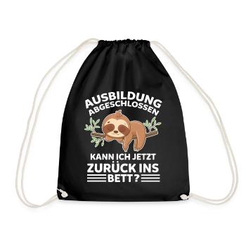 Faultier Ausbildung Azubi Auszubildende - Turnbeutel - Schwarz - Vorne