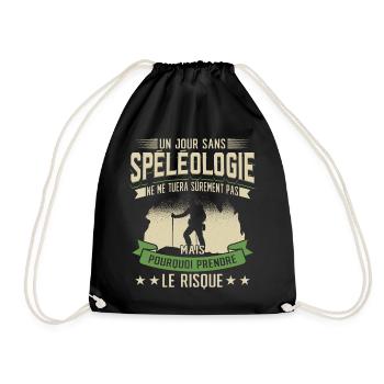 Spéléologie Humour Spéléologue - Sac de sport léger - noir - Devant