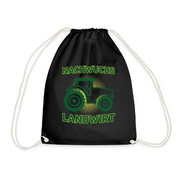 Landwirtschaft Nachwuchs Landwirt Kinder Traktor - Turnbeutel - Schwarz - Vorne