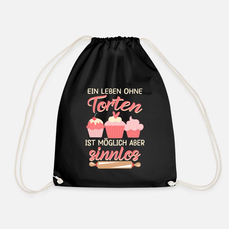 Schöner Kuchen backen Spruch, Konditorin Geschenk - Turnbeutel - Schwarz