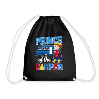 Cute Camping Prince Of The Camper - Drawstring Bag - black - Front