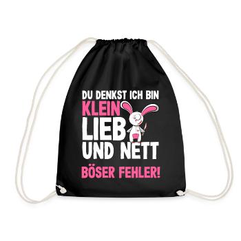 Böses Hasi Klein Lieb Und Nett Halloween Kostüm - Turnbeutel - Schwarz - Vorne