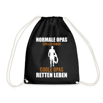 Bademeister Rettungsschwimmer Opa Spruch Geschenk - Turnbeutel - Schwarz - Vorne