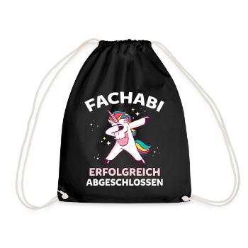 Dabbing Einhorn Fachabi Fachabitur Schulabschluss - Turnbeutel - Schwarz - Vorne