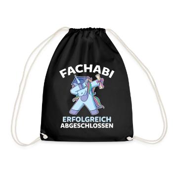 Dabbing Astronaut Fachabi Fachabitur Gymnasium Abi - Turnbeutel - Schwarz - Vorne