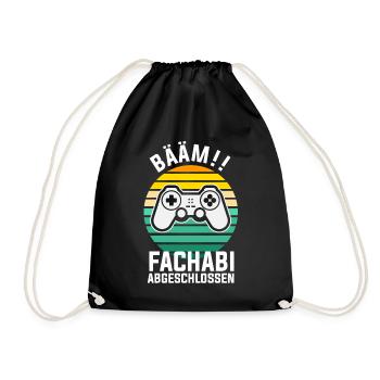 Fachabitur Gamer Gaming Zocker Nerd Fachabifeier - Turnbeutel - Schwarz - Vorne