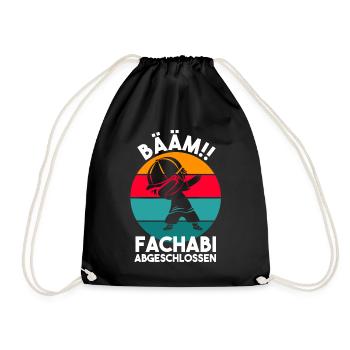 Bääm Fachabitur Abgeschlossen Gymnasium Matura Fac - Turnbeutel - Schwarz - Vorne