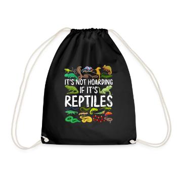 It'S Not Hoarding If It'S Reptiles - Drawstring Bag - black - Front